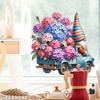 Spring Gnome Window Clings Floral Berries Gnome Glass Stickers Double-Sided Reusable Static Decals