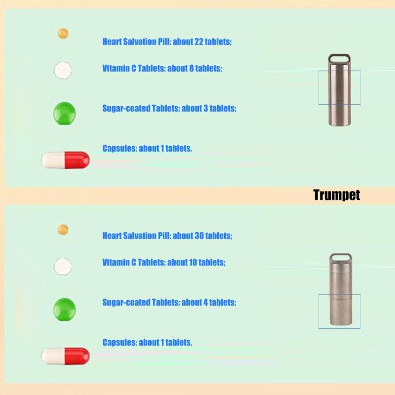 Waterproof Medicine Box Case Keychains Holder Pills Box Case Stainless Steel Pills Container Bottles Pills Container