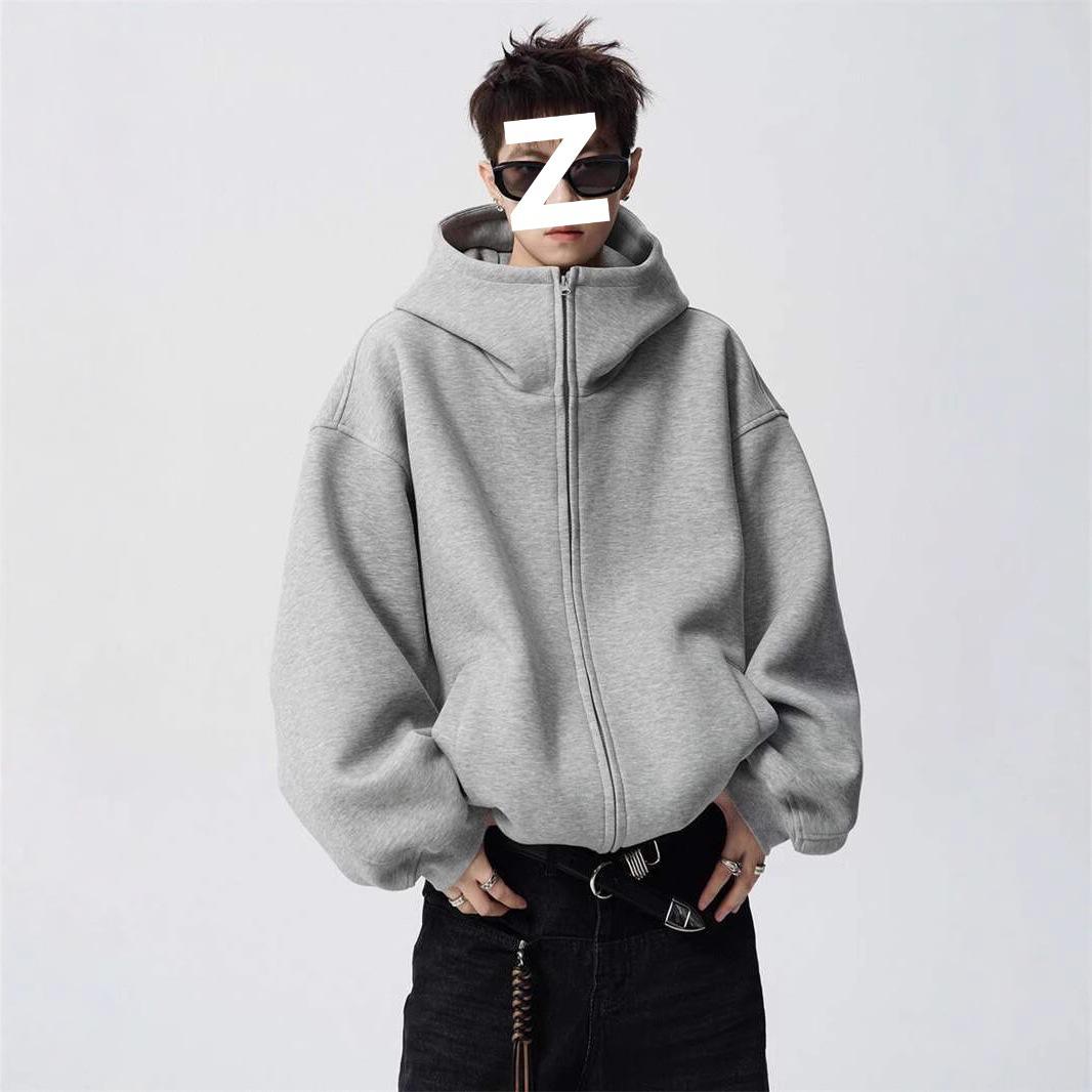 

Men s Double Zipper Hooded Sweatshirt - Spring/Autumn Trend M сірий колір