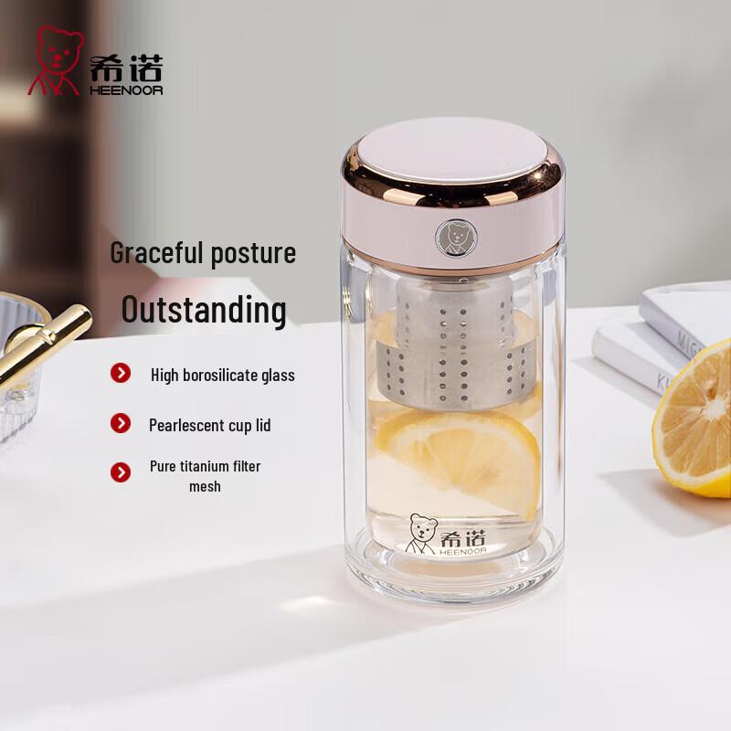 

Heenoor Double-Layer Glass Tea Infuser Bottle