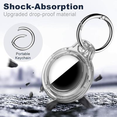 Transparent Hard Shell Keychain for Apple Airtags Case Protective Cover Tracker Accessories Anti-scratch Air Tag Key Ring Holder