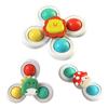 3Pcs Desktop Spinner Toy with Suction Cup Built-in Beads Colorful Rotating Rattles Emotional Comfort Sensory