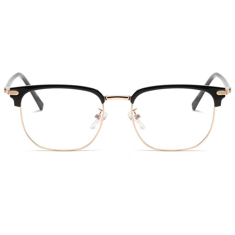 Retro Eyebrow Glasses Frame Anti Blue Light Myopia Eyeglasses Casual Half Frames Men Design Classic Flat Light Glasses Female