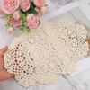 2-Pack Vintage Lace Placemats - 10x14 Inch French Crochet Lace Doilies, Handmade Embroidered Oval Table Mats for Dining, Tea Party, Wedding Decor,
