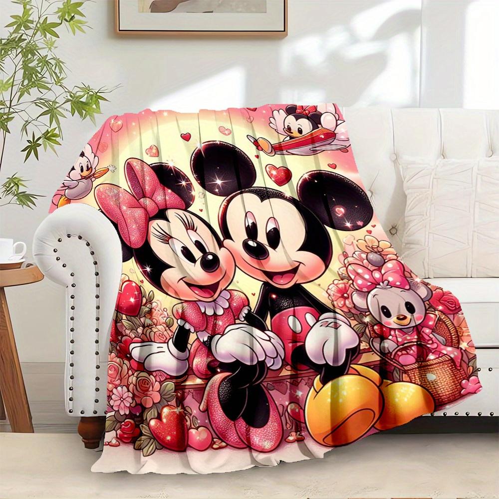 1pc flannel minnie mouse and mickey mouse valentine s day bedding throw blanket sofa cover gift home 75x90cm