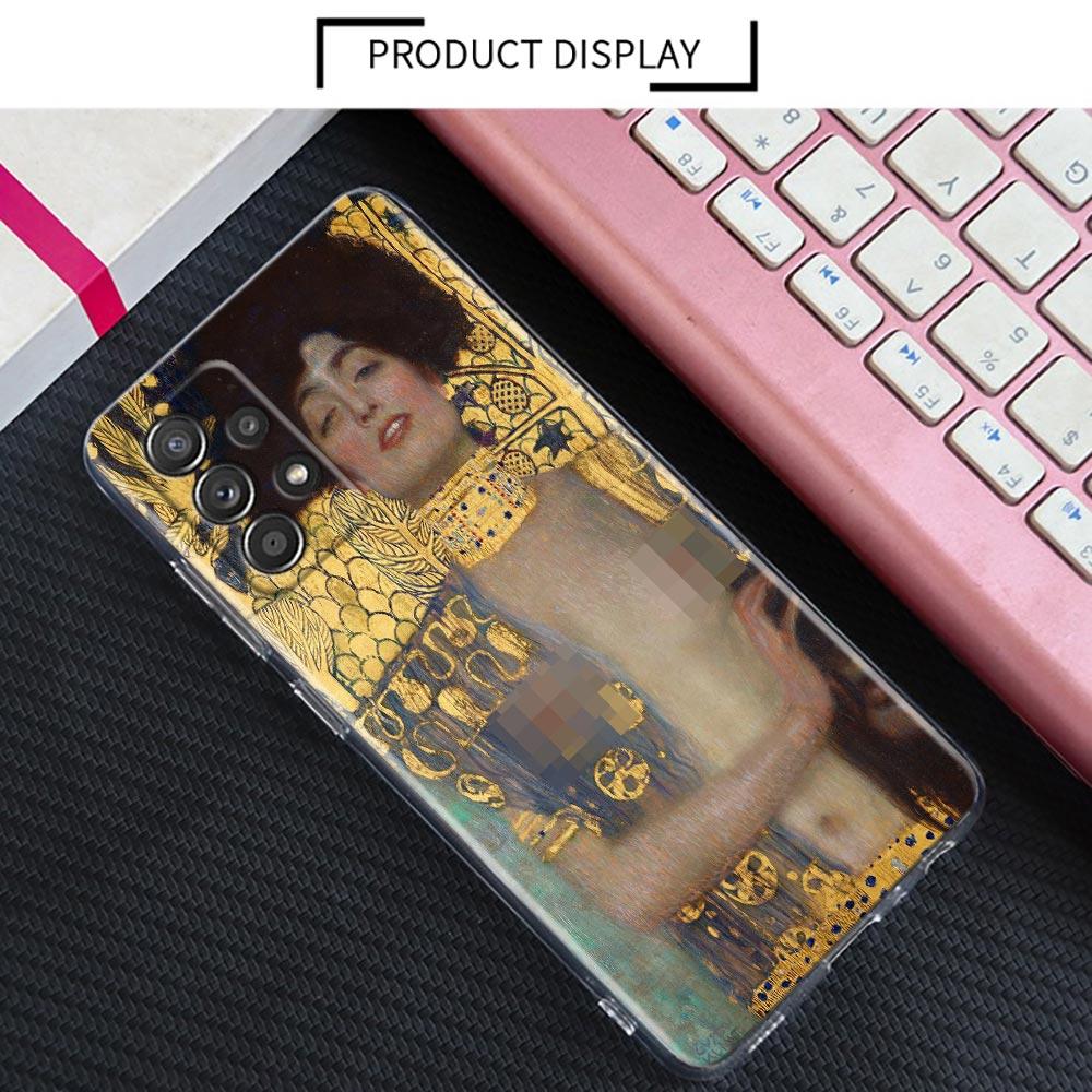 Kiss by Gustav Klimt Golden Freya's Tears Clear A55 Cases For Samsung Galaxy A52 5G A53 A72 A54 A73 A33 A32 A23 A35 Phone Cover