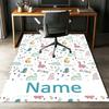 Custom Name Dinosaur Printed Carpet,Rug for Office Chair Living Room Bedroom Kitchen Room Decor Gifts.