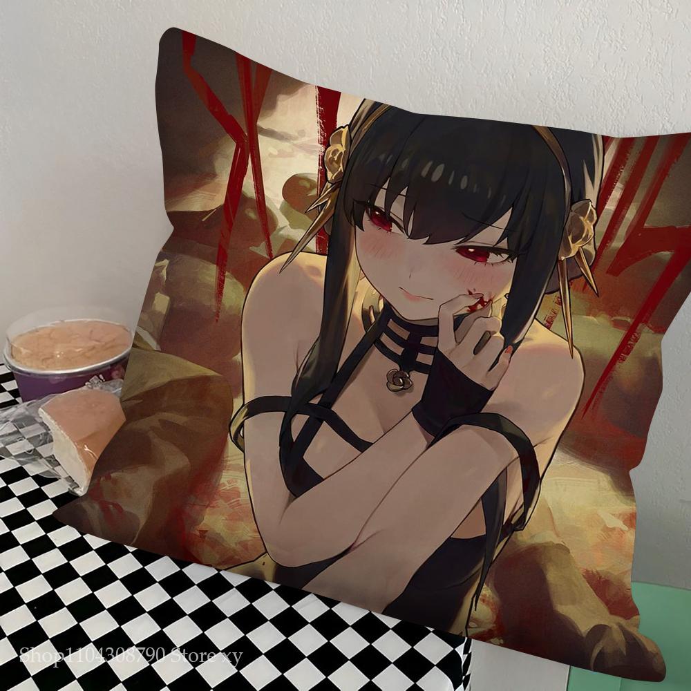 Spy X Family Animation Pillow Case Square Pillow Bedroom Sofa Leisure Comfort Cushion Car Living Room Home Decoration
