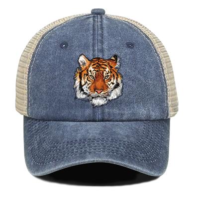High-definition Tiger Head Print Snapback Baseball Hat Dad Hat Unisex Solid Color Adjustable Mesh Cap Ideal Choice For Hiking