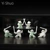 Creative New Chinese Ceramic Warrior Knight Desktop Small Ornaments Joss-Stick Incense Stick Holder Ornament Tea Pets