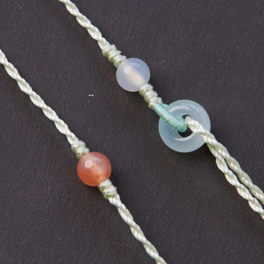 Premium Handmade Braided Necklace with Adjustable Hetian Jade Pendant