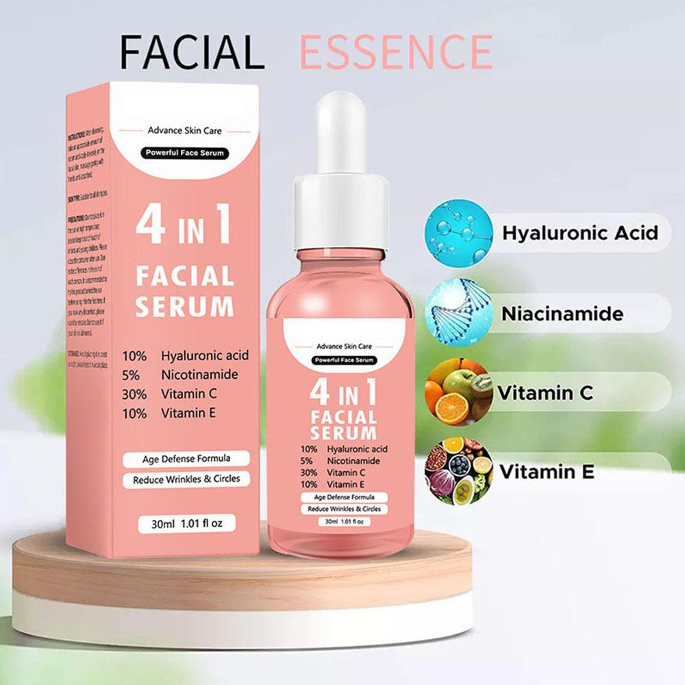 4 In 1 Face Serum Hyaluronic Acid Niacinamide Vitamin C Deep Reduce Fine Lines Moisturizing Lift Firming Beauty Skin Care