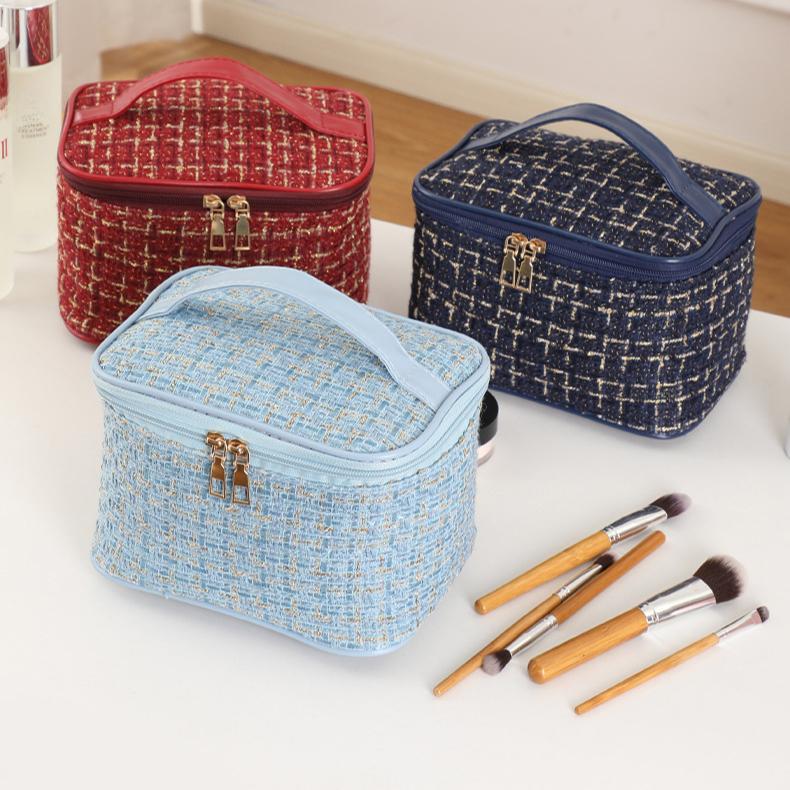 Bolsa de maquillaje de gran capacidad, nueva bolsa de almacenamiento de cosméticos de gran capacidad, bolsa de maquillaje portátil, bolsa de maquillaje de viaje de alta gama, bolsa de almacenamiento de mano para mujeres