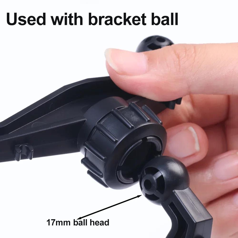 Dual Ball Head Car Holder with 360 Rotation Base Mount Mobile Phone Navigation Support Accessories for Auto Center Console