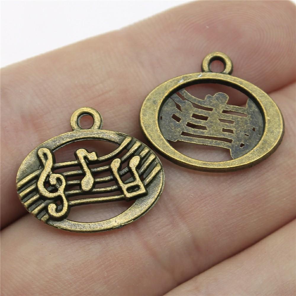 20pcs Music Charms Musical Note Charms For Jewelry Making Antique Silver Color DIY Crafts Making Findings Handmade Jewelry