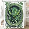 Dragon-Themed Shower Curtain With Vibrant Green Colors Perfect For Adding A Mystical Touch To Any Bathroom Decor Bring Your Spac