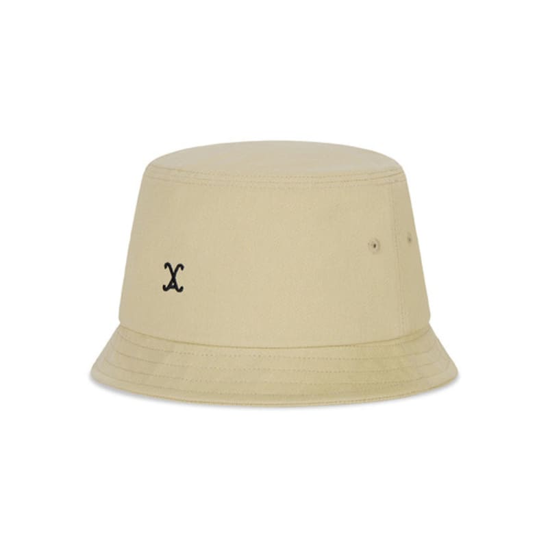 VARZAR VA Curved Logo Short Visor Bucket Hat Beige