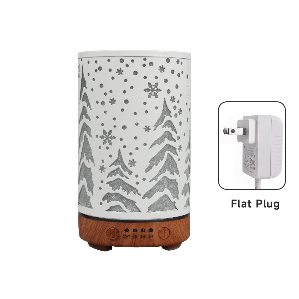 Ultrasonic Air Humidifier 100ml Timing Function Aroma Diffuser Hollowed-out Tree Humidifier Room Scent Diffuser with LED Lights