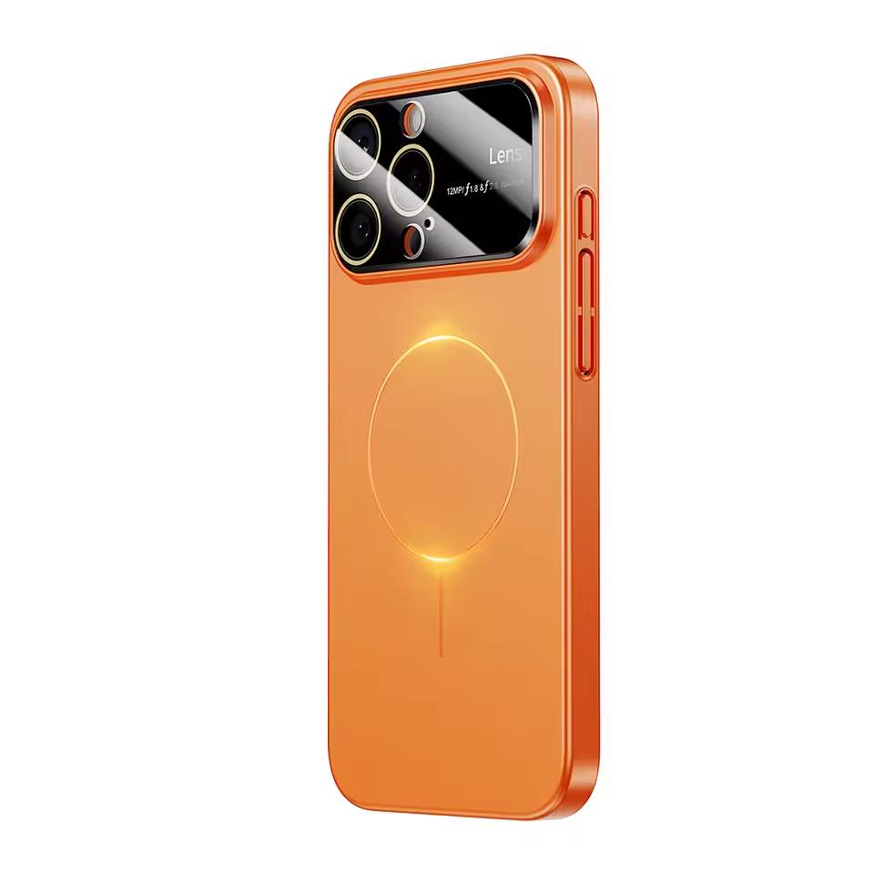Luxury Camera Large Window For Magsafe Phone Case for iPhone 17 Air 16 14 15 13 12 11 17 Pro Max Magnetic Shockproof Hard Cover