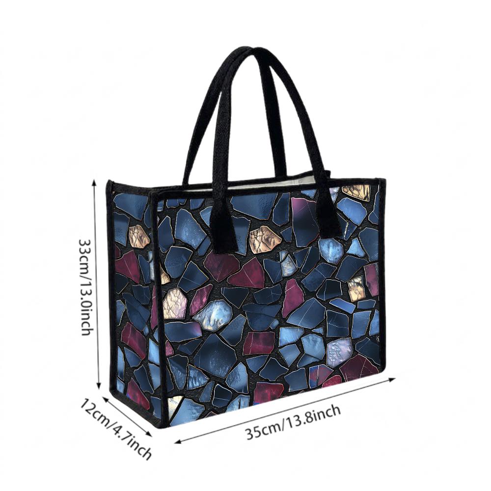 Mosaic Pattern Tote Bag Stylish Casual Large Capacity Daily Shoulder Handbag