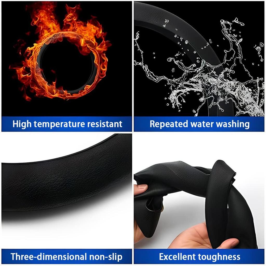AICEL Car Silicone Steering Wheel Cover, Soft Anti-Slip Auto Steering Wheel Protector Fit 14 Inch, Universal Vehicle Interior Accessories for Cars,