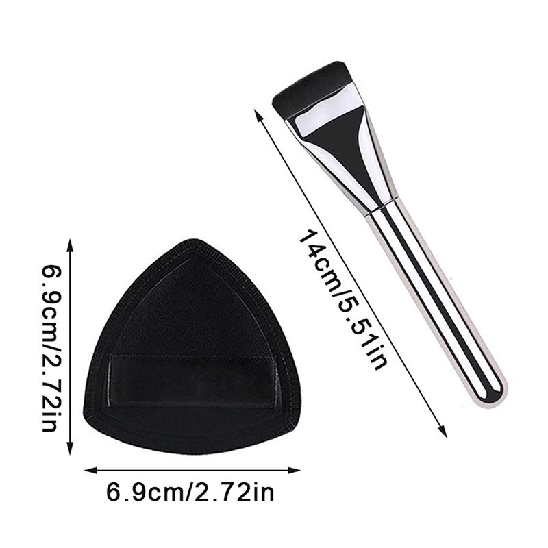 1 sada trojúhelníková černobílá houbička na make-up plochý štětec na make-up štětec na konturování mini houbička na prst nástroj na air cushion korektor