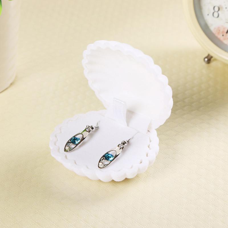 1PC Shell Shape Velvet Jewelry Box Wedding Engagement Ring Box for Earrings Necklace Bracelet Display Pendant Gift Box storage