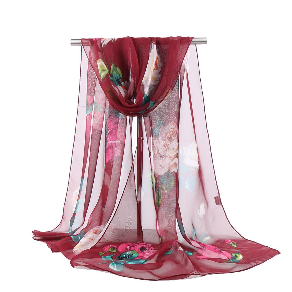 New Fashion Floral Printing Beach Silk Scarf Shawls Female Long Wraps Beach Spring  Summer Sunscreen Hijab For Women 160*50Cm