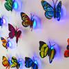 4X 3D Colorful Changing Butterfly Night Light Changing Lamp with Sticker for Home Wedding Party Wall Ambient Lighting Decorative