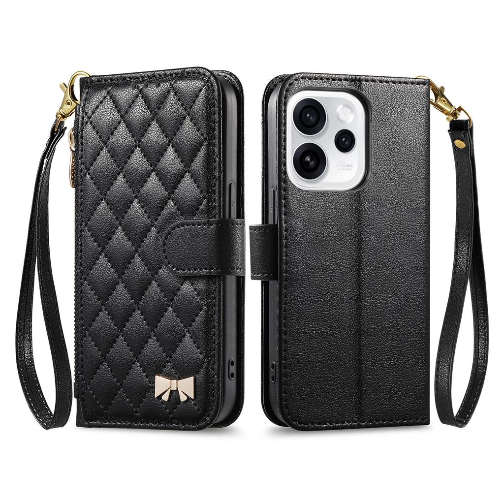 Leather Wallet Flip Case for Motorola Moto G05 G15 Power G75 G85 G56 G86 G57 G67 G77 5G Phone Cover with Wristlet Strap