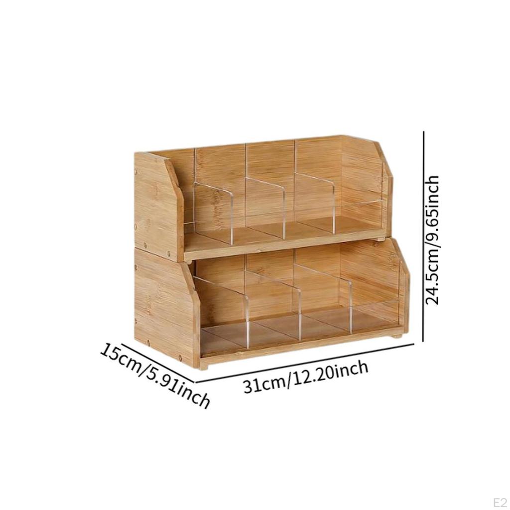 Organizer Compartment Storage Box Teabag Station Stand Rack for Office