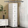 Slim Storage Cabinet Multi-Tier Tall Narrow Storage Cabinet with Wheels Drawers Rolling Multi-Drawer Organizer for Small Spaces Bathroom Bedroom