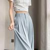 2026 Women's Ice Silk High Waist Wide-Leg Pants: Slimming, Drape, Casual, Loose, Milk Puff Style for Summer