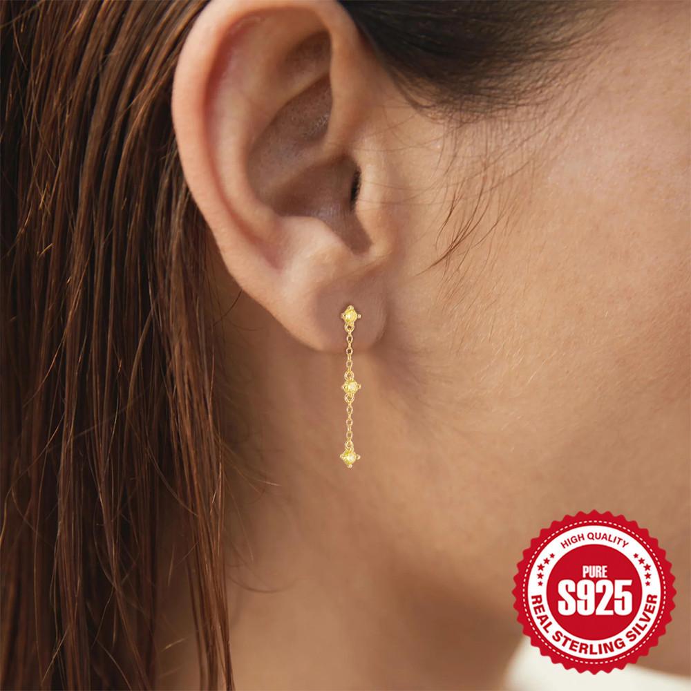 Wind S925 Silver Simple Volkswagen Horse Eye Luxury Pendant Earrings Popular Accessories Earrings