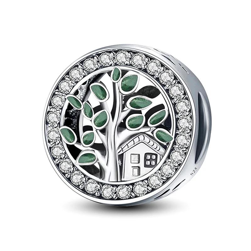 Copper Mushroom Pink Cat Dog Cake Tree Of Life Charms Beads Fit For Original Pan Bracelets Diy Fine Jewelry Gift