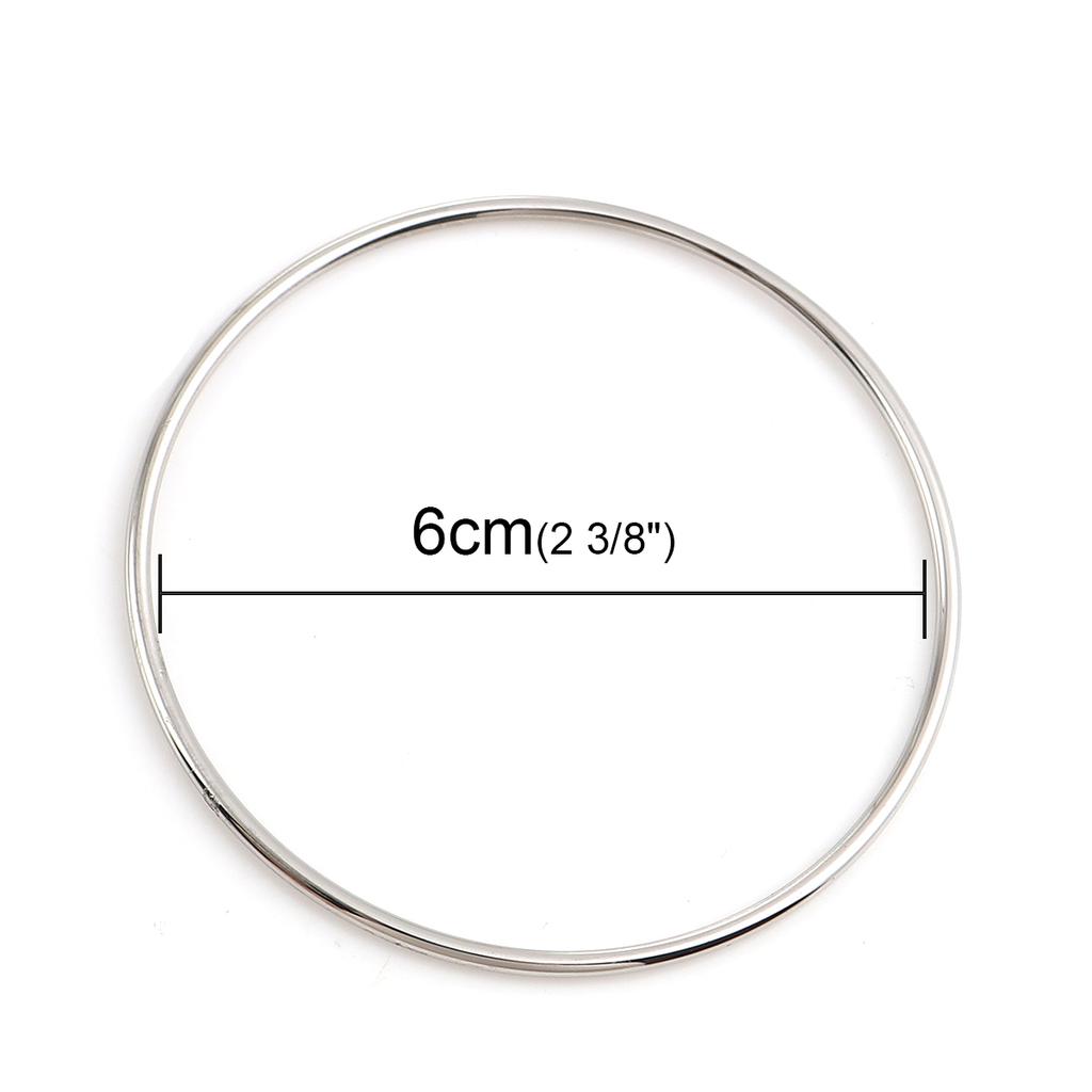 Fashion Stainless Steel Bangles Bracelets Gold Color Round Circle Bracelet For Women Party Jewelry 22cm - 18.5cm Long,1 PC