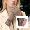 Women'S Fashion Gloves, Stretchy Windproof & Warm, Split Finger Design, Solid Color, Fashion Style, Material, Hand Wash Only, Breathable