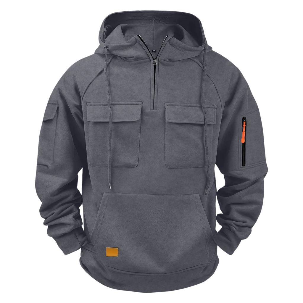 Herren Hoodie mit vielen Taschen - Utility Kapuzenpullover
