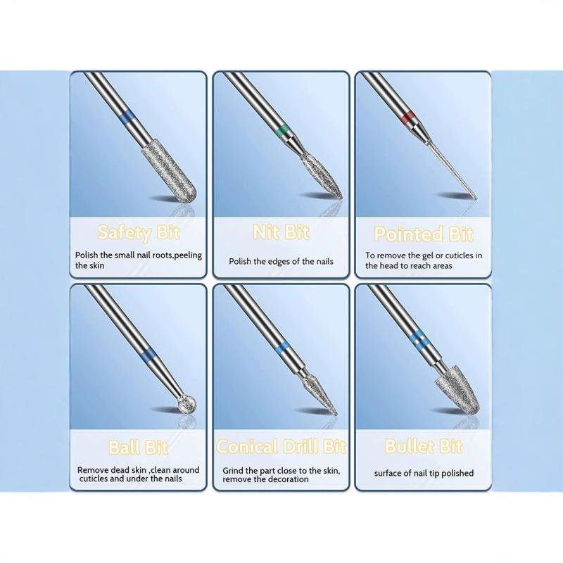 

13Pcs Nail Drill Bit Set Ceramic Tungsten Steel Drill Bit Remove Gel Polish Dead Skin Removal Electric Milling Cutter Nail Files