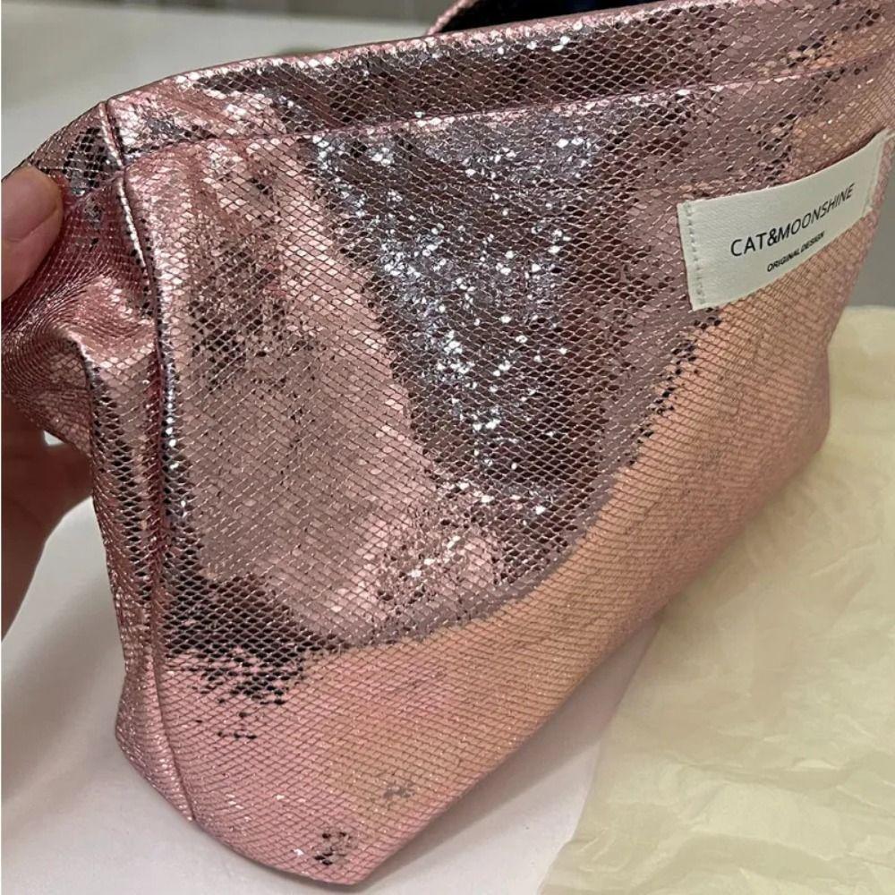 Cosmetic Bag Women Shiny Sequins Makeup Case Organizer Fashion Party Cosmetic Pouch Travel Toiletry Bag Beauty Case Clutch Bag