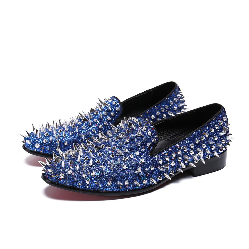 Fashion High-end Buckskin Luxury Riveted Shoes Men Gentlemen High Dress Party Wedding Casual Shoes