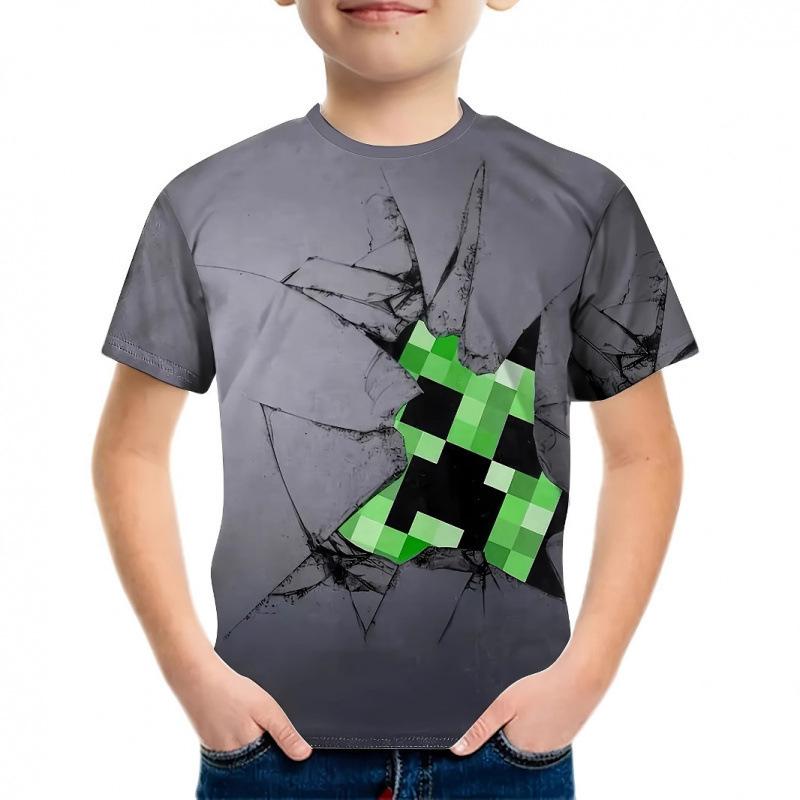 

Children s Cartoon Pattern 3D Digital Printing Boy s Casual and Comfortable Round Neck Short Sleeved T-shirt 110