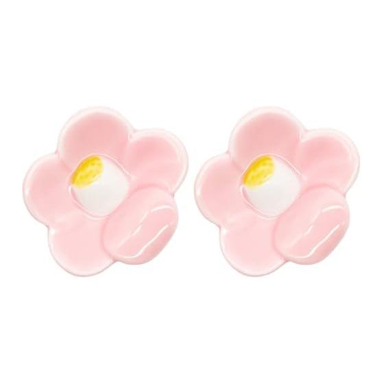 Arita Ware Kitagawa Binsen Kiln Chopstick Rest, Approx. 6x5cm, Camellia, Pink, Made in Japan