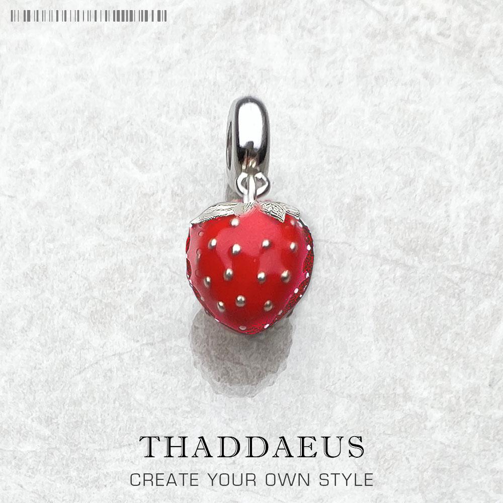 

Strawberry Pendant Charm Women Girls Spring Fashion Silver 925 Jewelry Accessories Party Sweet Gift