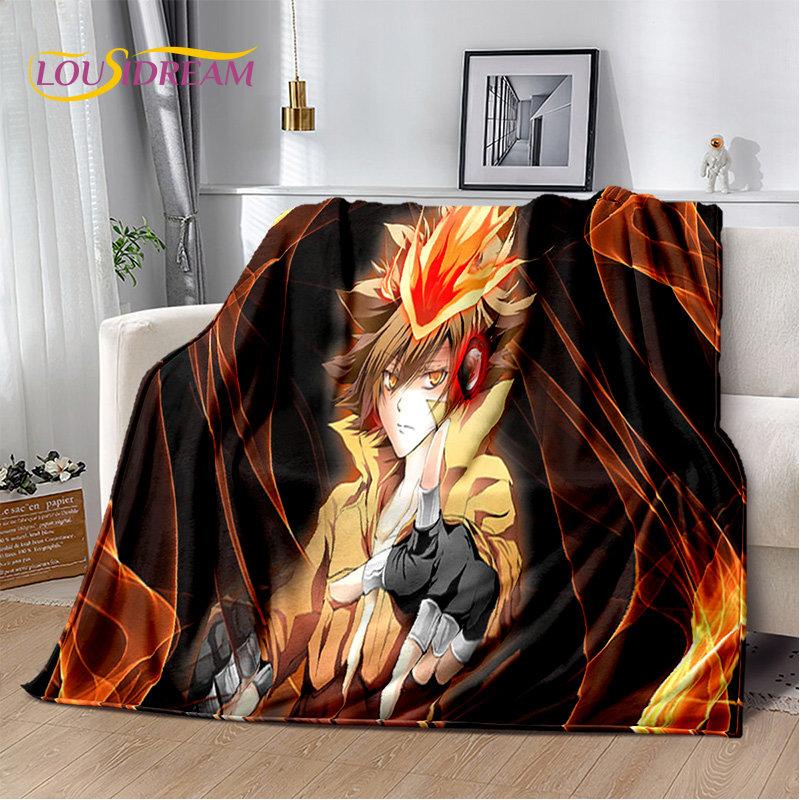 Coperta morbida in peluche, coperta in flanella, coperta da divano per soggiorno, camera da letto, letto, divano, copertura per picnic, per bambini, di Hitman Reborn