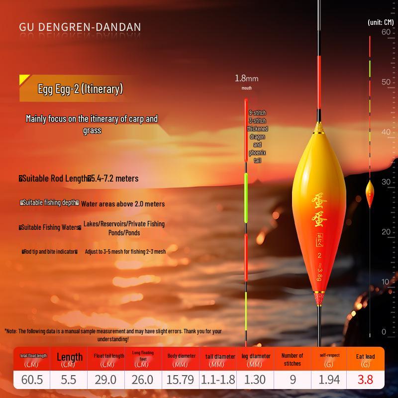 Windproof, Wave-Resistant Crystal Tail Fishing Float for Grass and Crucian Carp - Anti-Drift Design