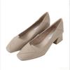 Fashion Women's Thick Heel Shoes Trendy Versatile High Heels Sexy Squaretoe Comfortable Pumps Fashion Elegant Ladies Shoes Zapatos Mujer
