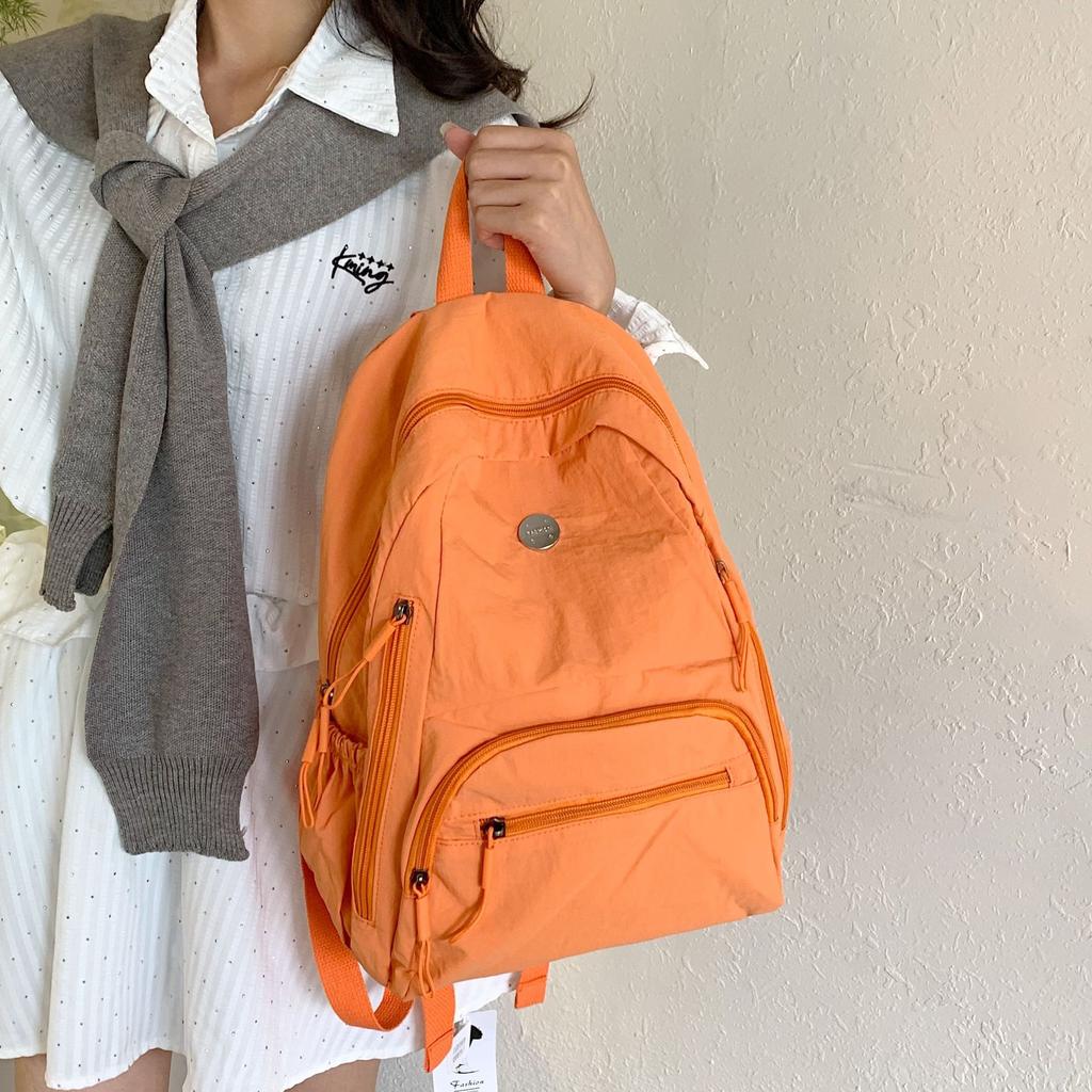 Casual Daypack for Woman Waterproof Nylon Backpack Simple Large Capacity Bookbag Lightweight School Backpacks Ladies Travel Bags