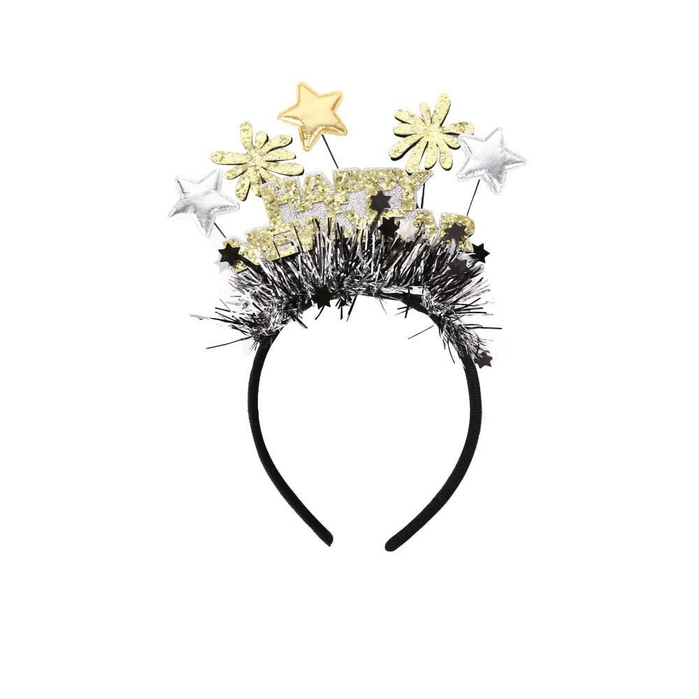 Party Decoration Christmas New Year Headpiece Star/Crown Glitter Hair Hoop  New Year Dress Up
