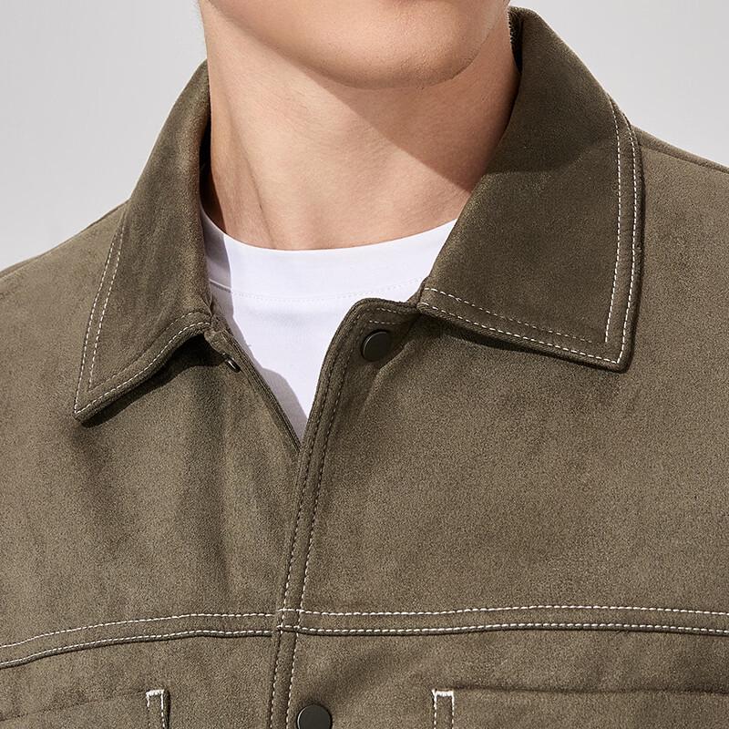 JOW Men's Suede-Effect Multi-Pocket Jacket